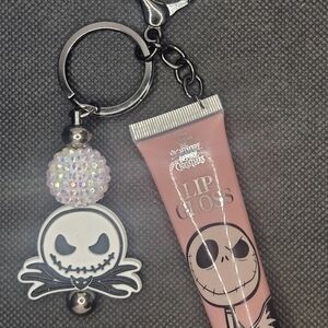 Disney Pink Lip Gloss with Character Keychain